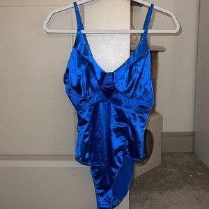 ROYAL BLUE BUSTIER BODYSUIT